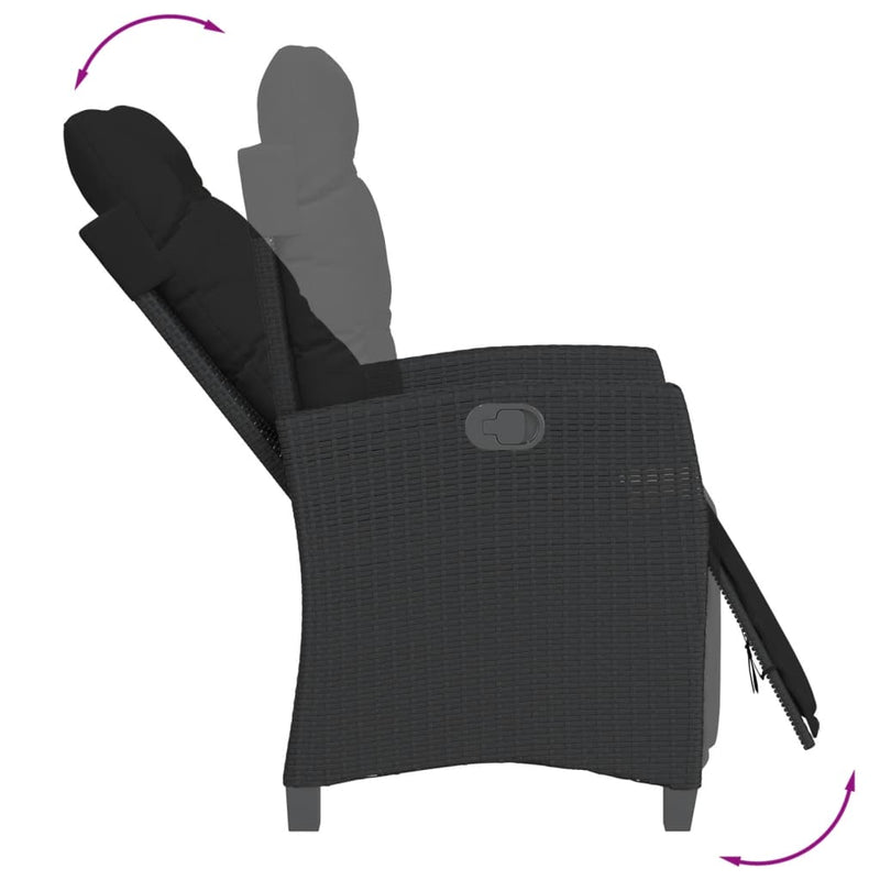 5 Piece Garden Dining Set with Cushions Black Poly Rattan Payday Deals