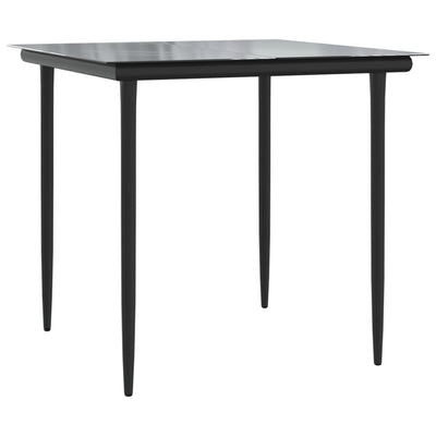 5 Piece Garden Dining Set with Cushions Black Poly Rattan Payday Deals