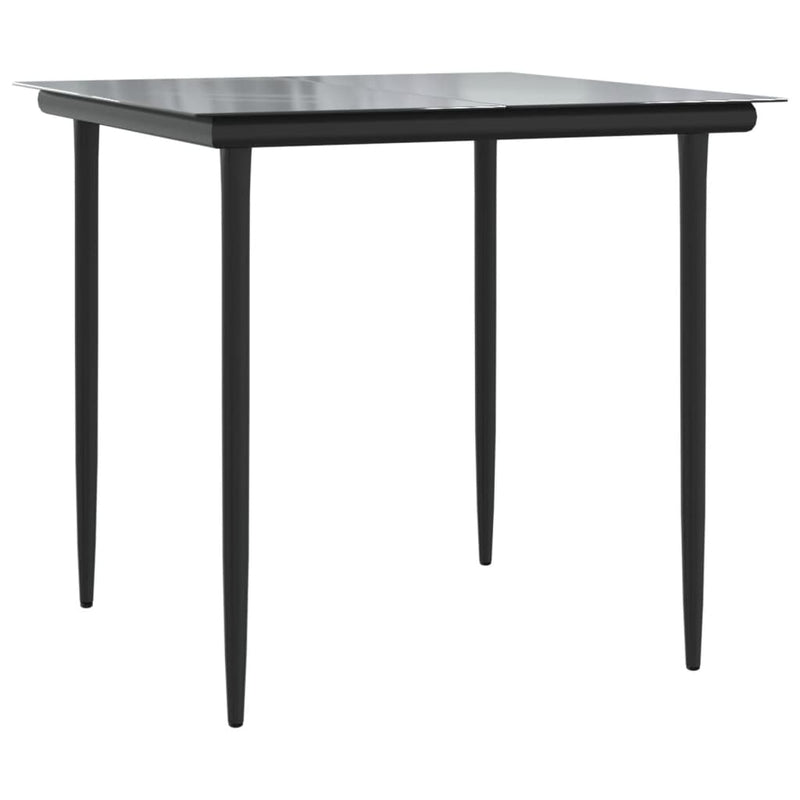 5 Piece Garden Dining Set with Cushions Black Poly Rattan Payday Deals