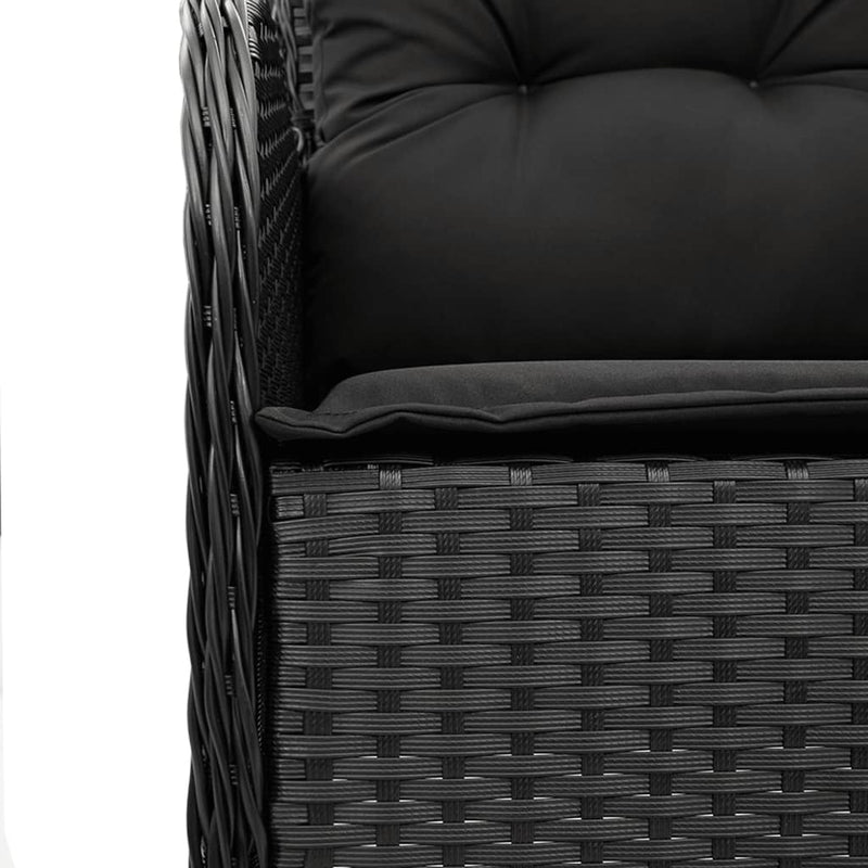 5 Piece Garden Dining Set with Cushions Black Poly Rattan Payday Deals