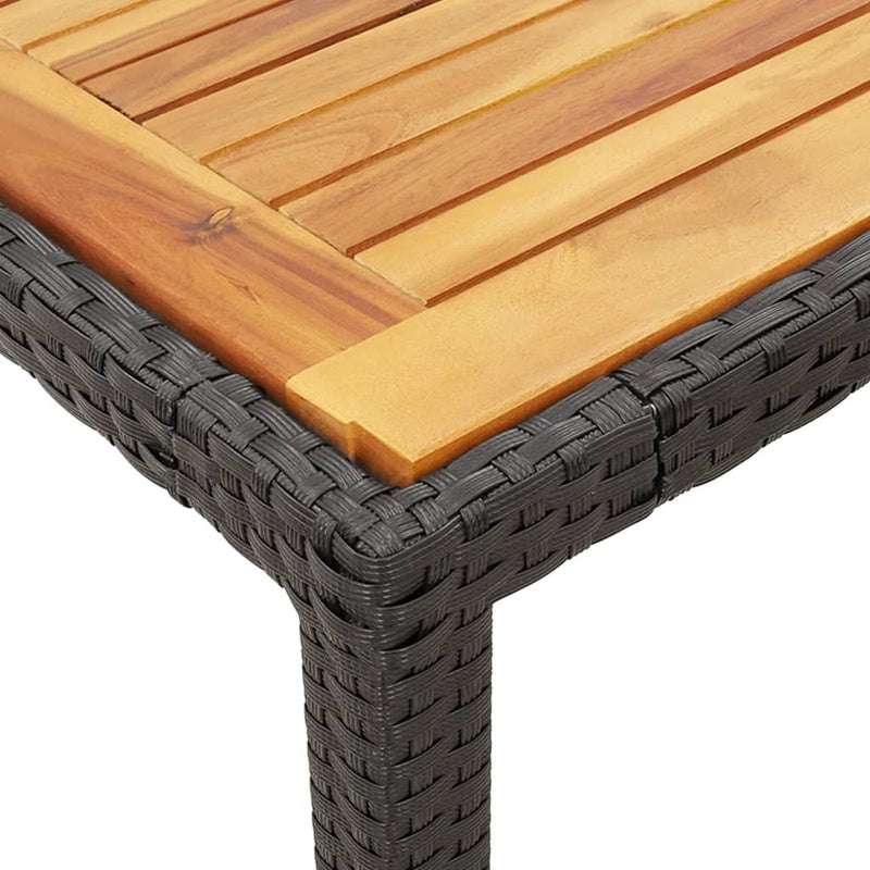5 Piece Garden Dining Set with Cushions Black Poly Rattan Payday Deals