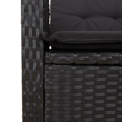 5 Piece Garden Dining Set with Cushions Black Poly Rattan Payday Deals