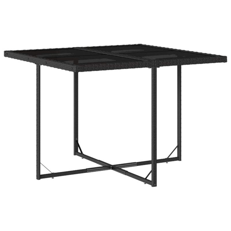 5 Piece Garden Dining Set with Cushions Black Poly Rattan Payday Deals