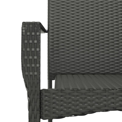 5 Piece Garden Dining Set with Cushions Black Poly Rattan Payday Deals