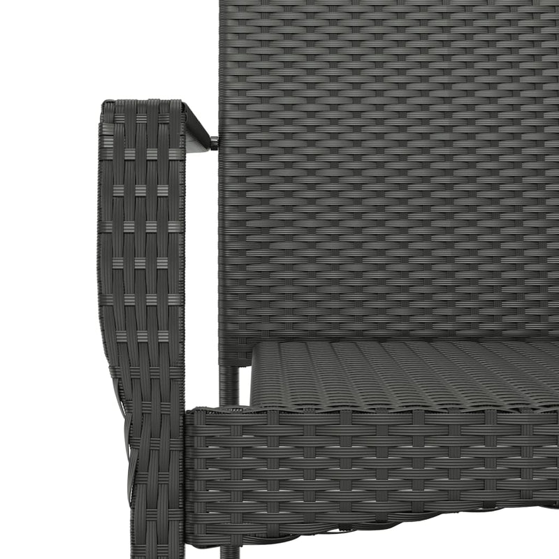 5 Piece Garden Dining Set with Cushions Black Poly Rattan Payday Deals
