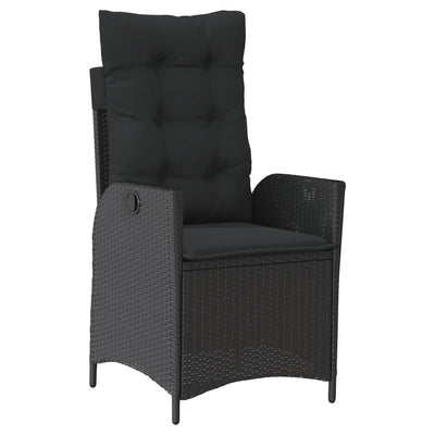 5 Piece Garden Dining Set with Cushions Black Poly Rattan Payday Deals