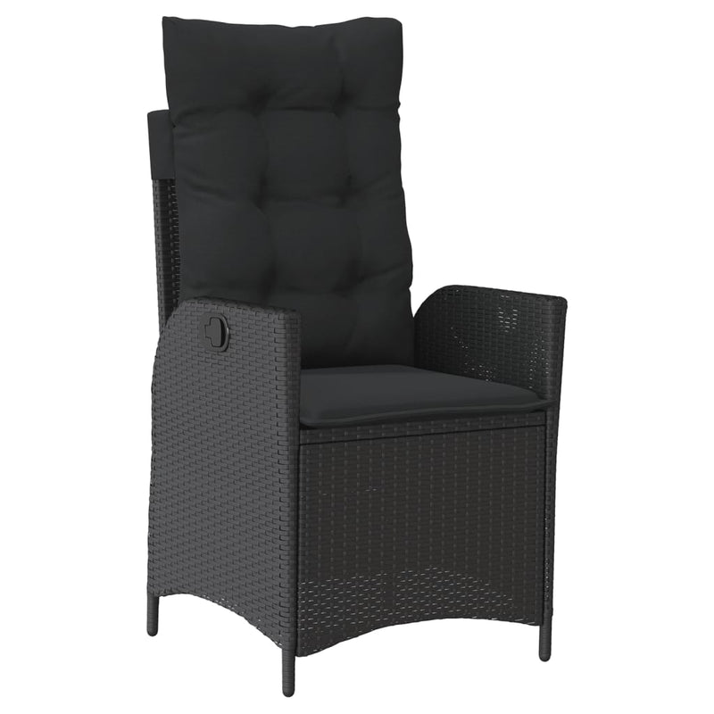 5 Piece Garden Dining Set with Cushions Black Poly Rattan Payday Deals