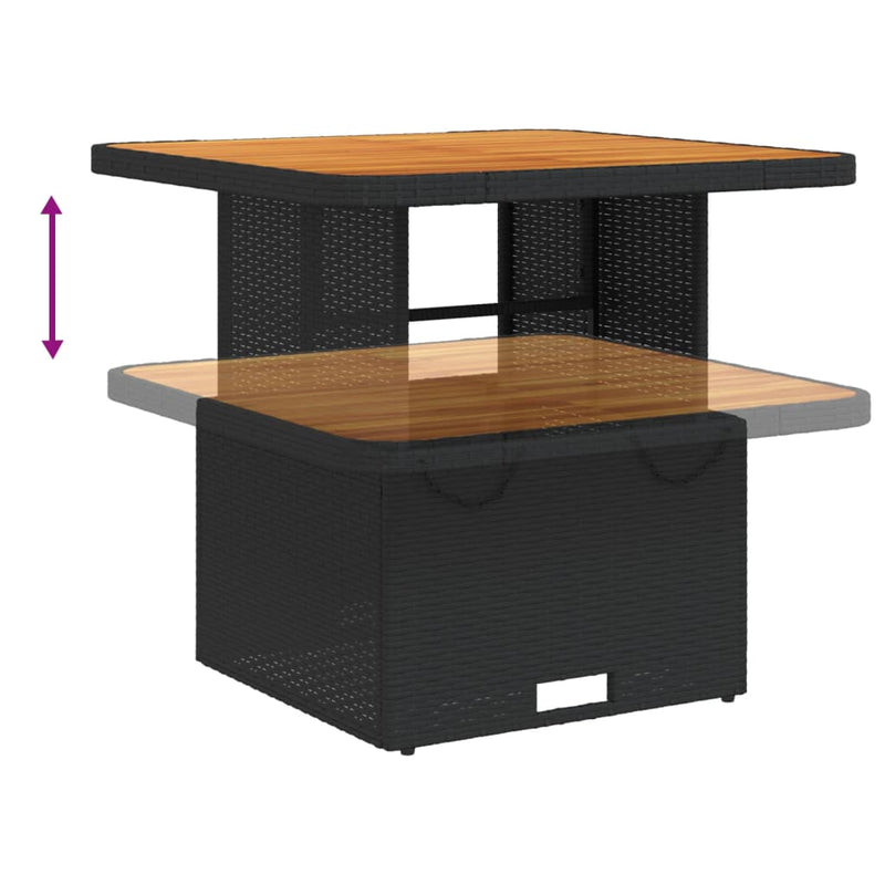 5 Piece Garden Dining Set with Cushions Black Poly Rattan Payday Deals