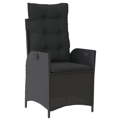 5 Piece Garden Dining Set with Cushions Black Poly Rattan Payday Deals