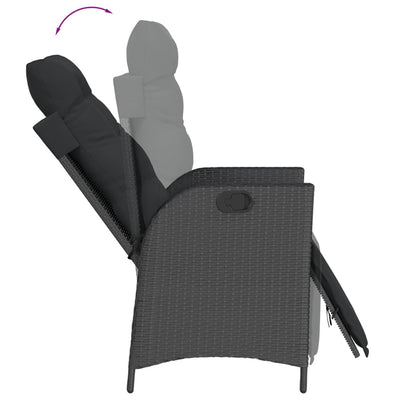 5 Piece Garden Dining Set with Cushions Black Poly Rattan Payday Deals