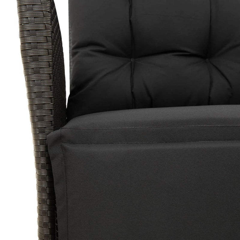 5 Piece Garden Dining Set with Cushions Black Poly Rattan Payday Deals