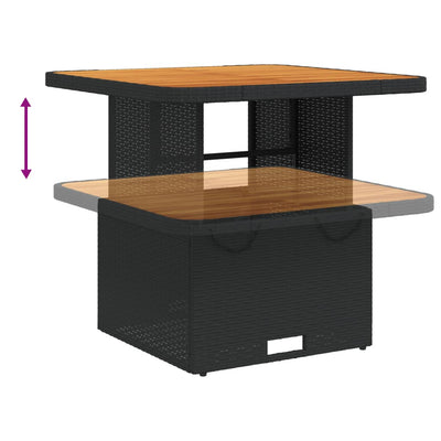 5 Piece Garden Dining Set with Cushions Black Poly Rattan Payday Deals