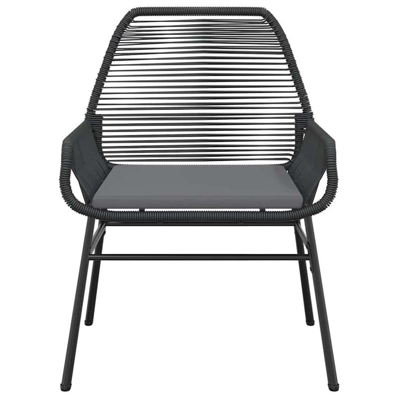 5 Piece Garden Dining Set with Cushions Black Poly Rattan Glass Payday Deals