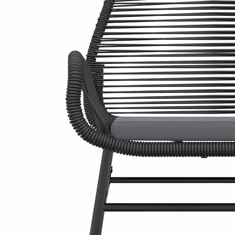 5 Piece Garden Dining Set with Cushions Black Poly Rattan Glass Payday Deals