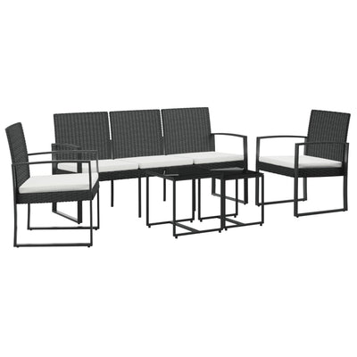 5 piece Garden Dining Set with Cushions Black PP Rattan Payday Deals