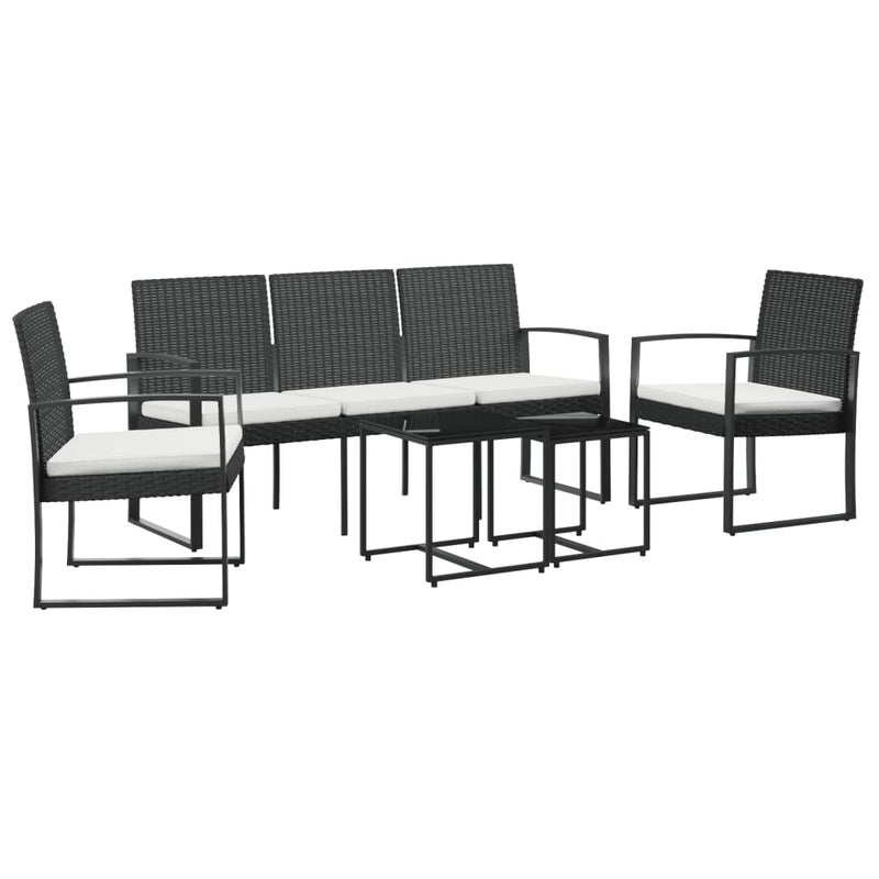 5 piece Garden Dining Set with Cushions Black PP Rattan Payday Deals