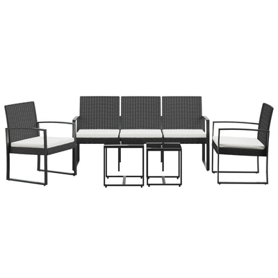 5 piece Garden Dining Set with Cushions Black PP Rattan Payday Deals
