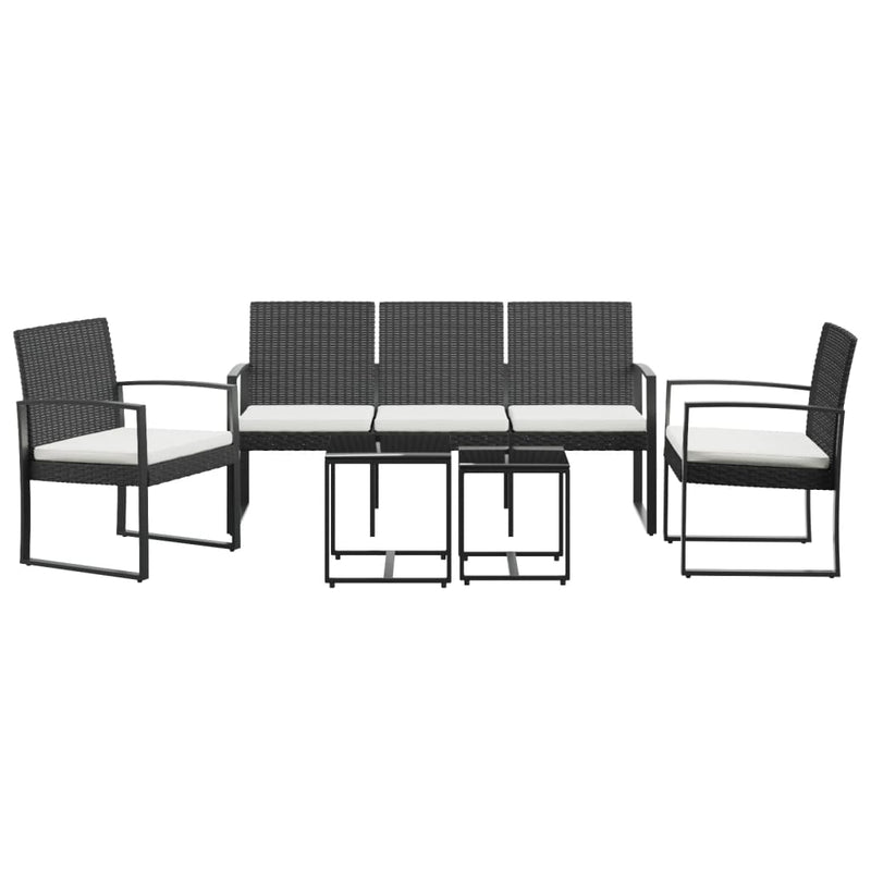5 piece Garden Dining Set with Cushions Black PP Rattan Payday Deals