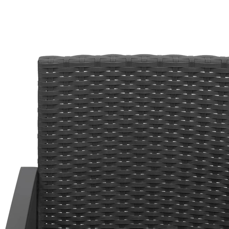 5 piece Garden Dining Set with Cushions Black PP Rattan Payday Deals