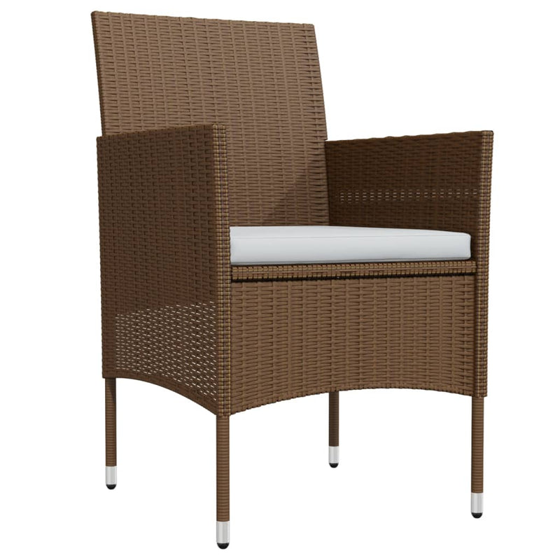 5 Piece Garden Dining Set with Cushions Brown and Black Payday Deals