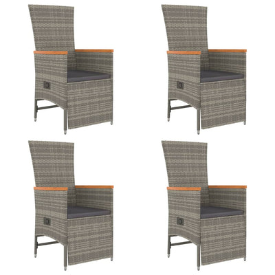 5 Piece Garden Dining Set with Cushions Grey Poly Rattan Payday Deals