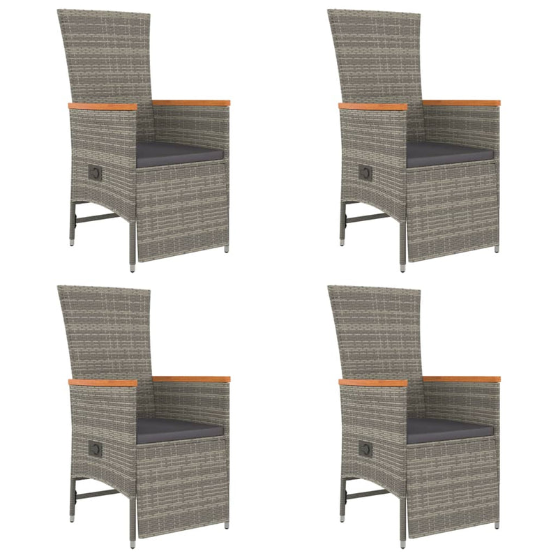 5 Piece Garden Dining Set with Cushions Grey Poly Rattan Payday Deals