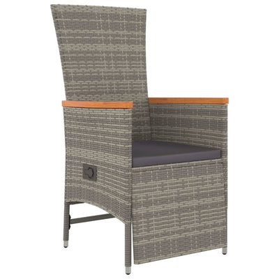 5 Piece Garden Dining Set with Cushions Grey Poly Rattan Payday Deals
