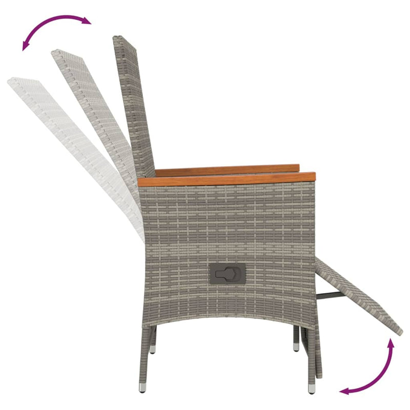 5 Piece Garden Dining Set with Cushions Grey Poly Rattan Payday Deals