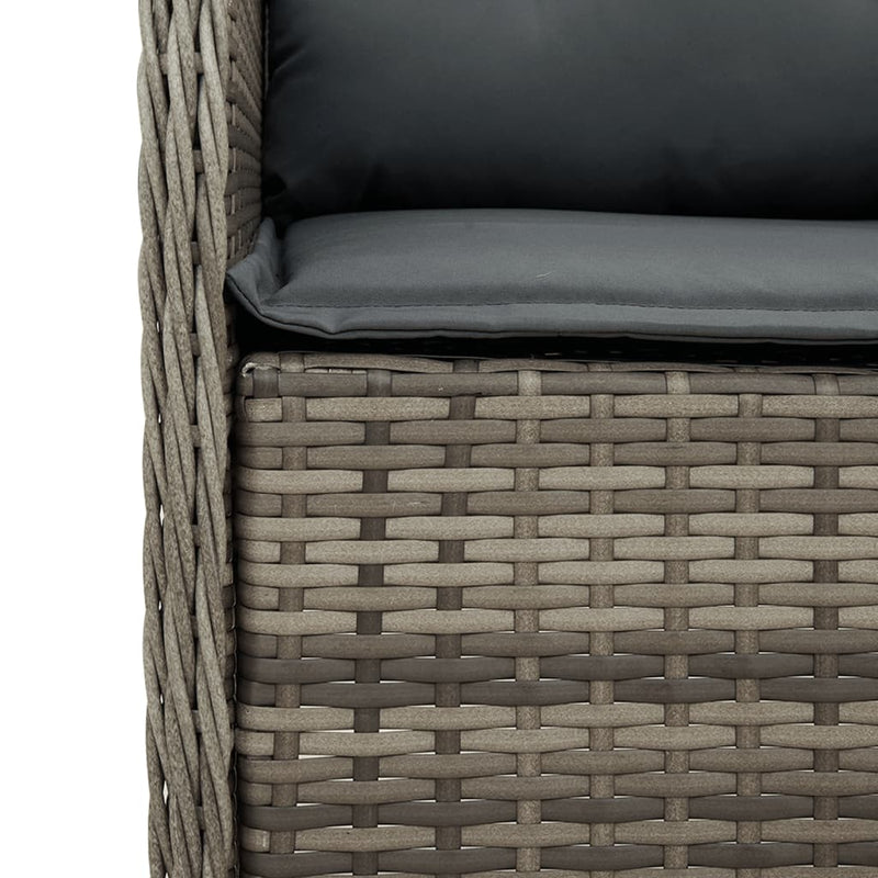 5 Piece Garden Dining Set with Cushions Grey Poly Rattan Payday Deals