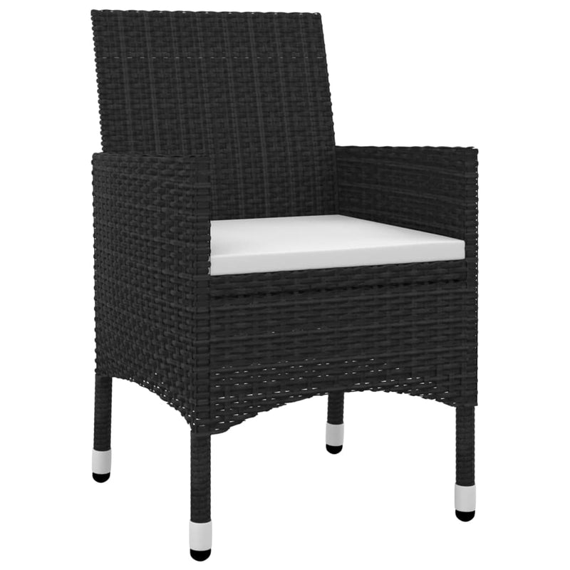5 Piece Garden Dining Set with Cushions Poly Rattan and Glass Payday Deals