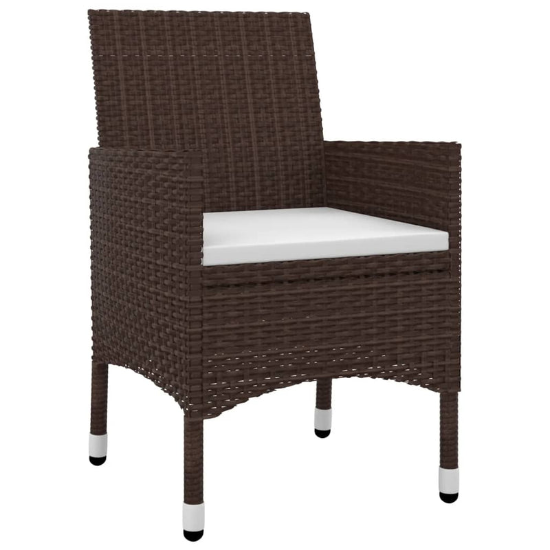 5 Piece Garden Dining Set with Cushions Poly Rattan and Glass Payday Deals