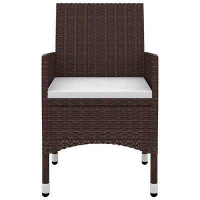 5 Piece Garden Dining Set with Cushions Poly Rattan and Glass Payday Deals