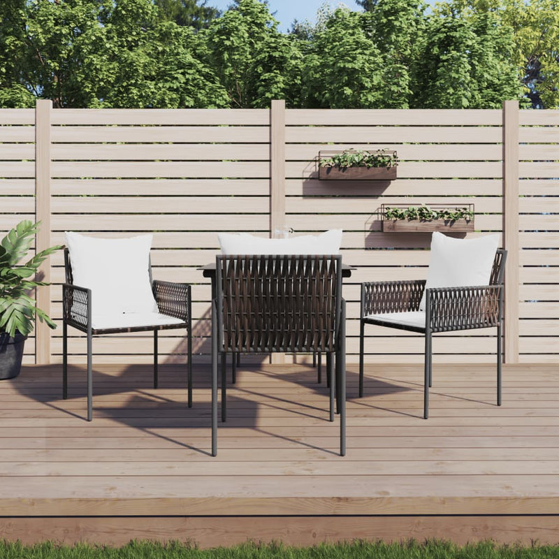 5 Piece Garden Dining Set with Cushions Poly Rattan and Steel Payday Deals