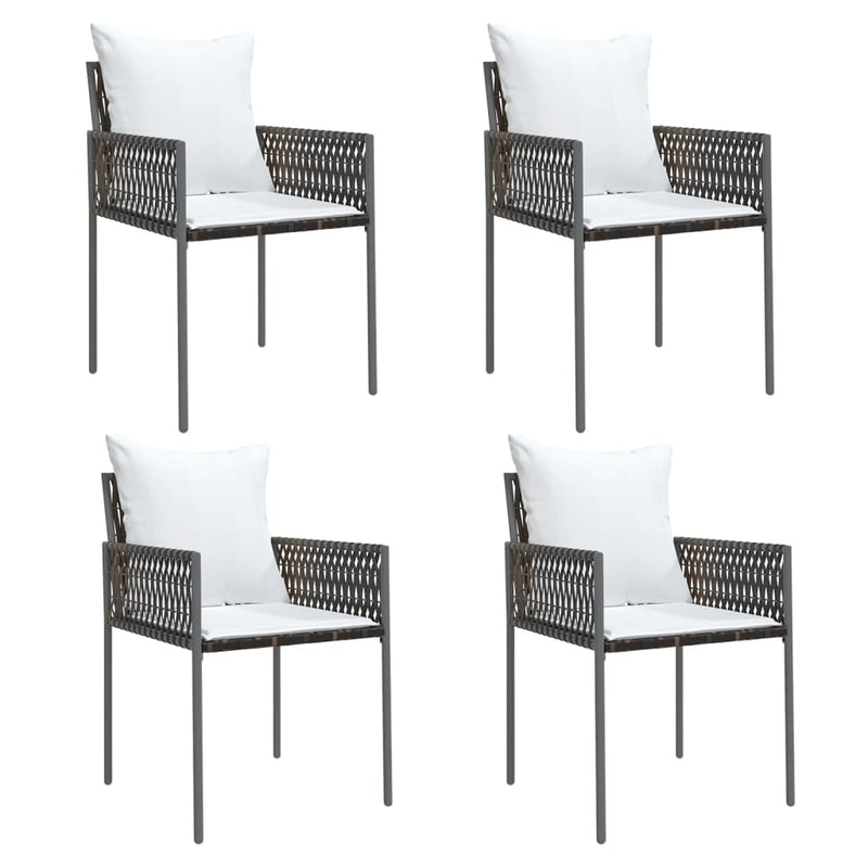 5 Piece Garden Dining Set with Cushions Poly Rattan and Steel Payday Deals