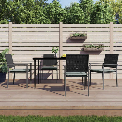 5 Piece Garden Dining Set with Cushions Poly Rattan and Steel Payday Deals