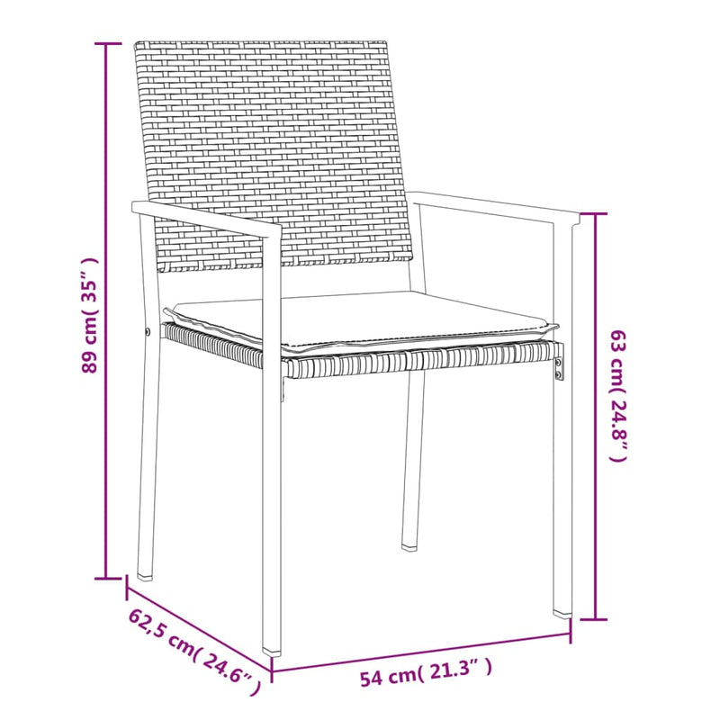 5 Piece Garden Dining Set with Cushions Poly Rattan and Steel Payday Deals