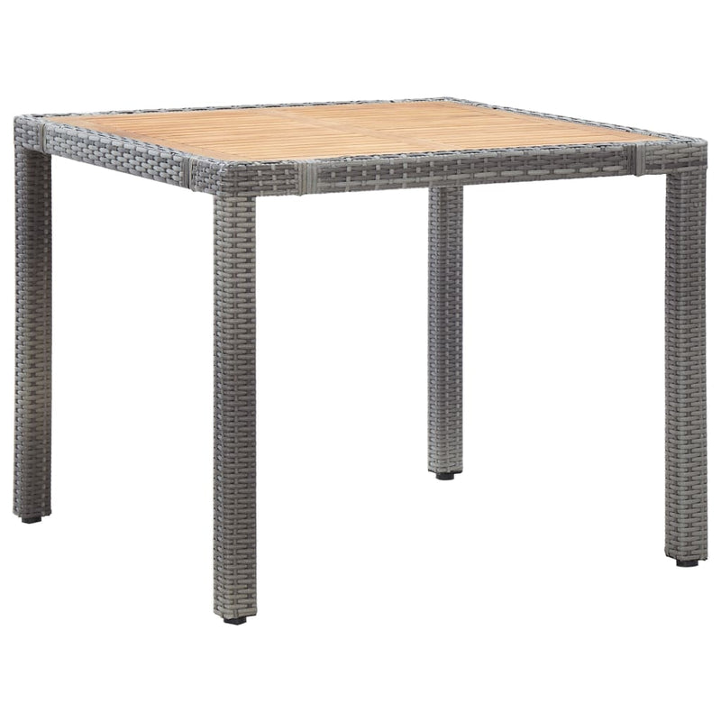 5 Piece Garden Dining Set with Cushions Poly Rattan Grey Payday Deals