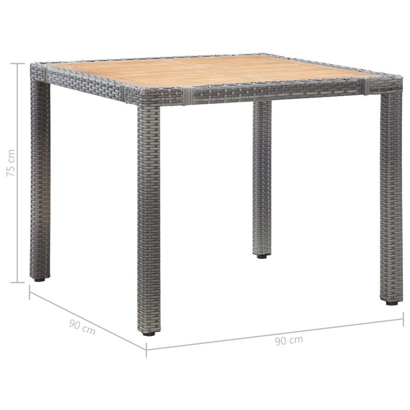 5 Piece Garden Dining Set with Cushions Poly Rattan Grey Payday Deals