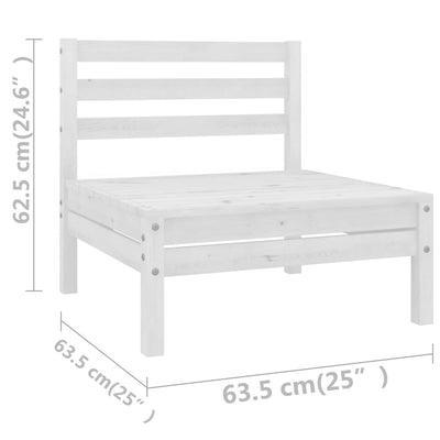 5 Piece Garden Lounge Set White Solid Pinewood Payday Deals