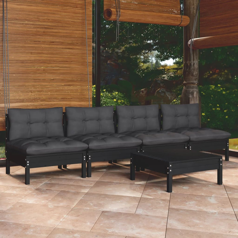 5 Piece Garden Lounge Set with Anthracite Cushions Pinewood Payday Deals