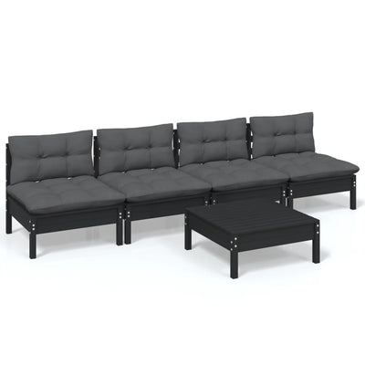 5 Piece Garden Lounge Set with Anthracite Cushions Pinewood Payday Deals