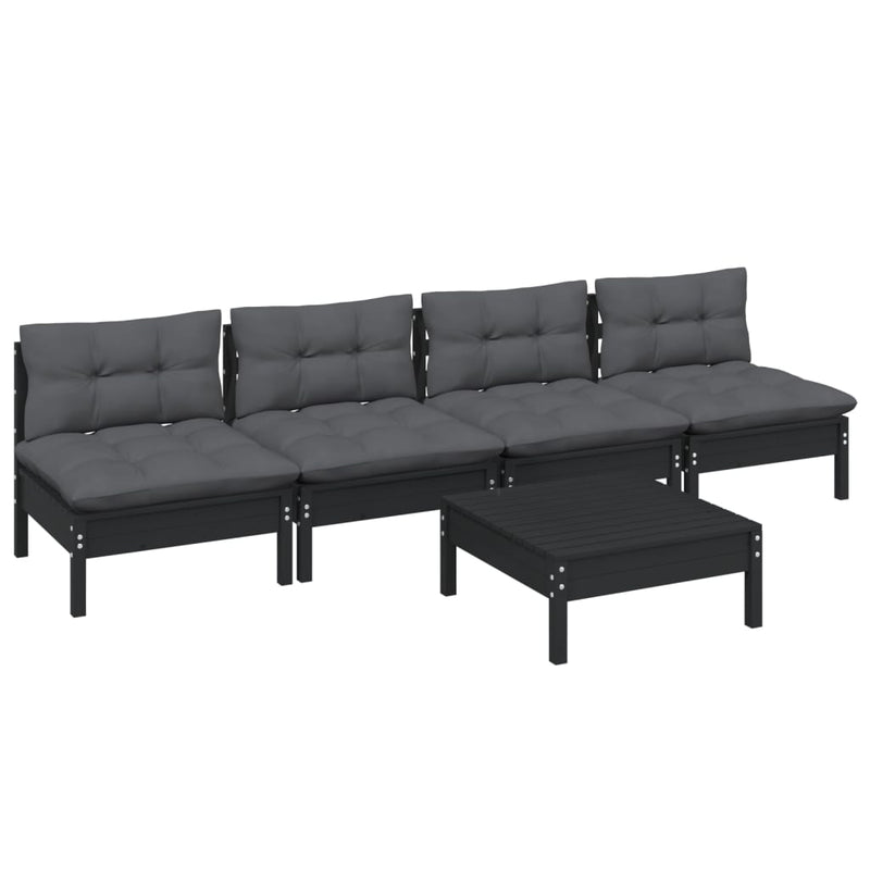 5 Piece Garden Lounge Set with Anthracite Cushions Pinewood Payday Deals