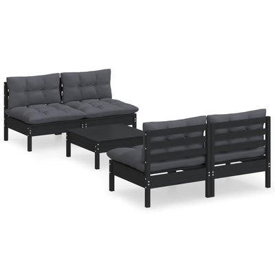 5 Piece Garden Lounge Set with Anthracite Cushions Pinewood Payday Deals