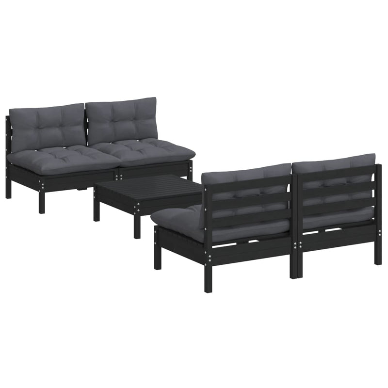 5 Piece Garden Lounge Set with Anthracite Cushions Pinewood Payday Deals