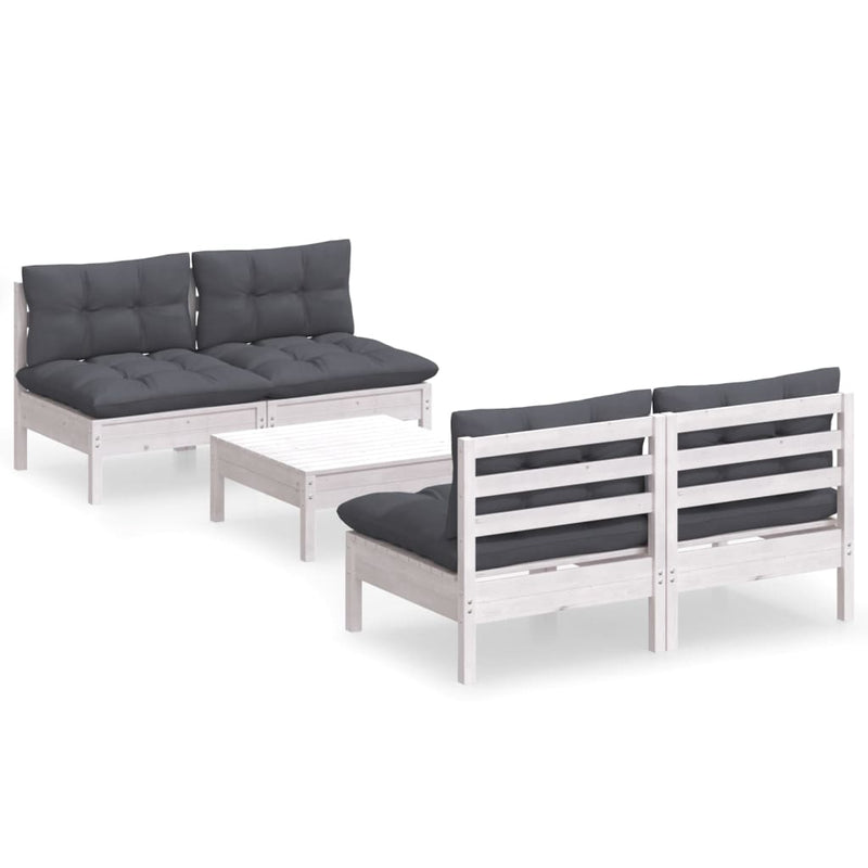 5 Piece Garden Lounge Set with Anthracite Cushions Pinewood Payday Deals