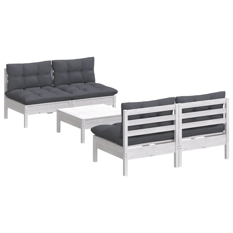 5 Piece Garden Lounge Set with Anthracite Cushions Pinewood Payday Deals