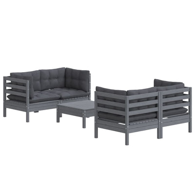 5 Piece Garden Lounge Set with Anthracite Cushions Pinewood Payday Deals