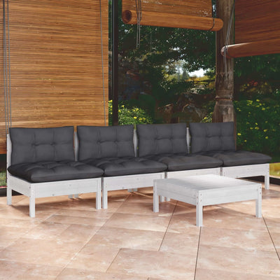 5 Piece Garden Lounge Set with Anthracite Cushions Pinewood Payday Deals