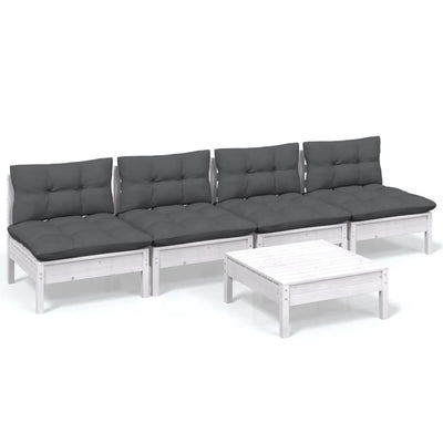 5 Piece Garden Lounge Set with Anthracite Cushions Pinewood Payday Deals