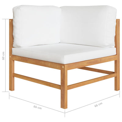 5 Piece Garden Lounge Set with Cream Cushions Solid Teak Wood Payday Deals